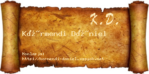 Körmendi Dániel névjegykártya